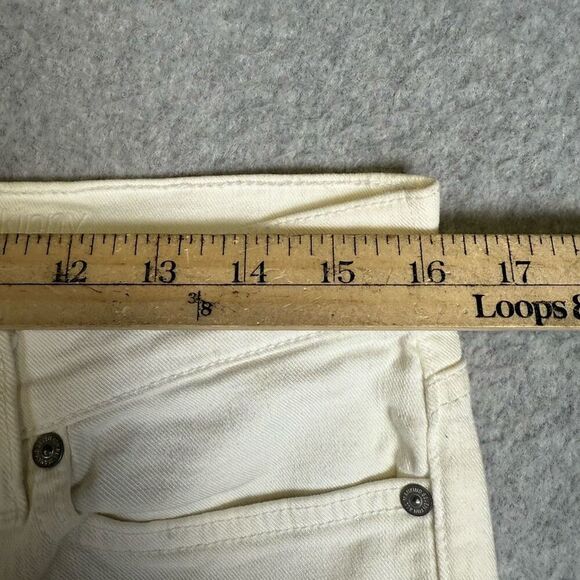 7 for All Mankind Women's 31 Off White The Skinny Crop and Roll Jeans - Picture 5 of 9